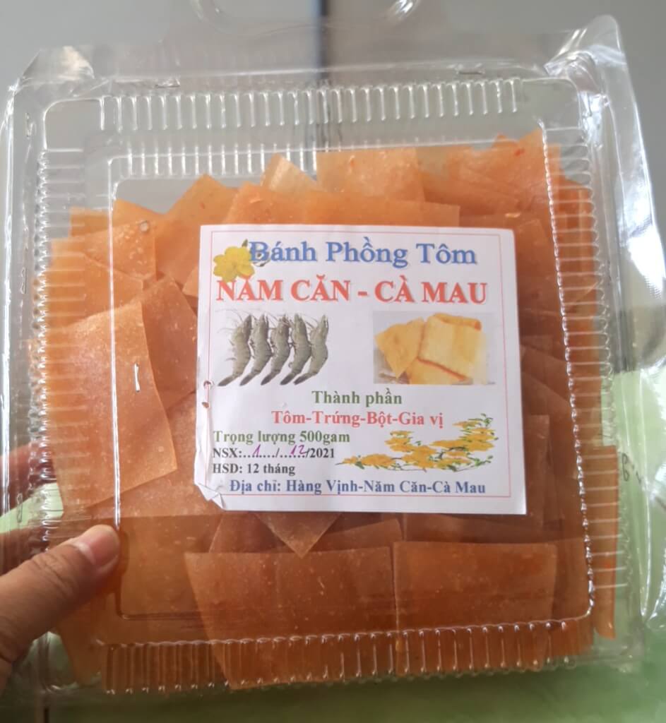 Bánh phông tôm Năm Căn vịnh Cà Mau.